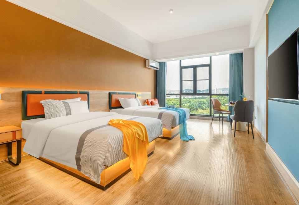 智能丨落地雙床房+落地窗陽光通透+窗外好景