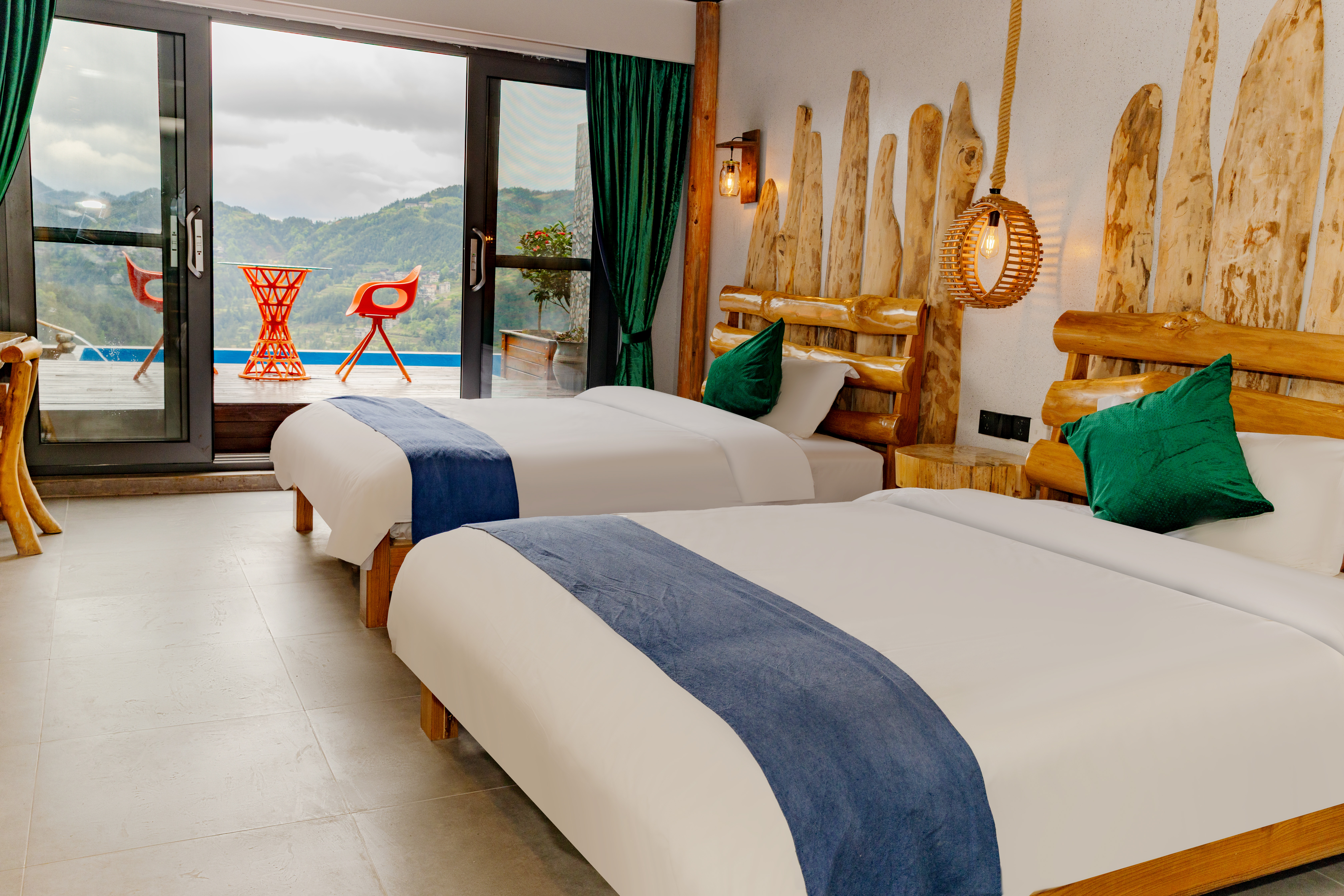 雨露私房双床房【观景小花园+乾湿分离】