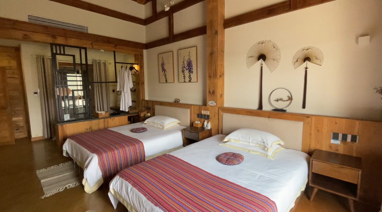 竹影双床房+山景+乳胶床垫+地暖