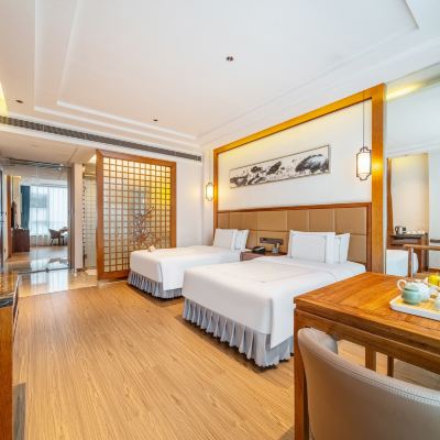 豪華雙床房（零壓舒適枕+增壓淋浴+65寸智能投屏電視） 天港禧悅飯店（寧波鄞州萬達廣場店）優惠