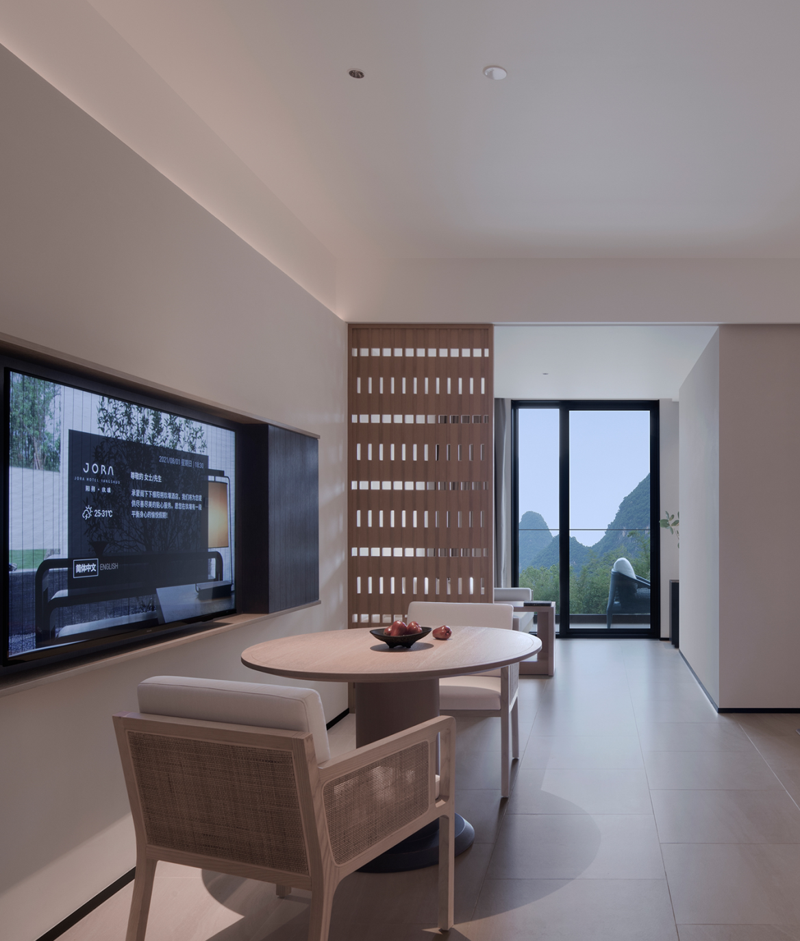 揽月观日阳台双床房-独立观景羣山阳台+梳化床