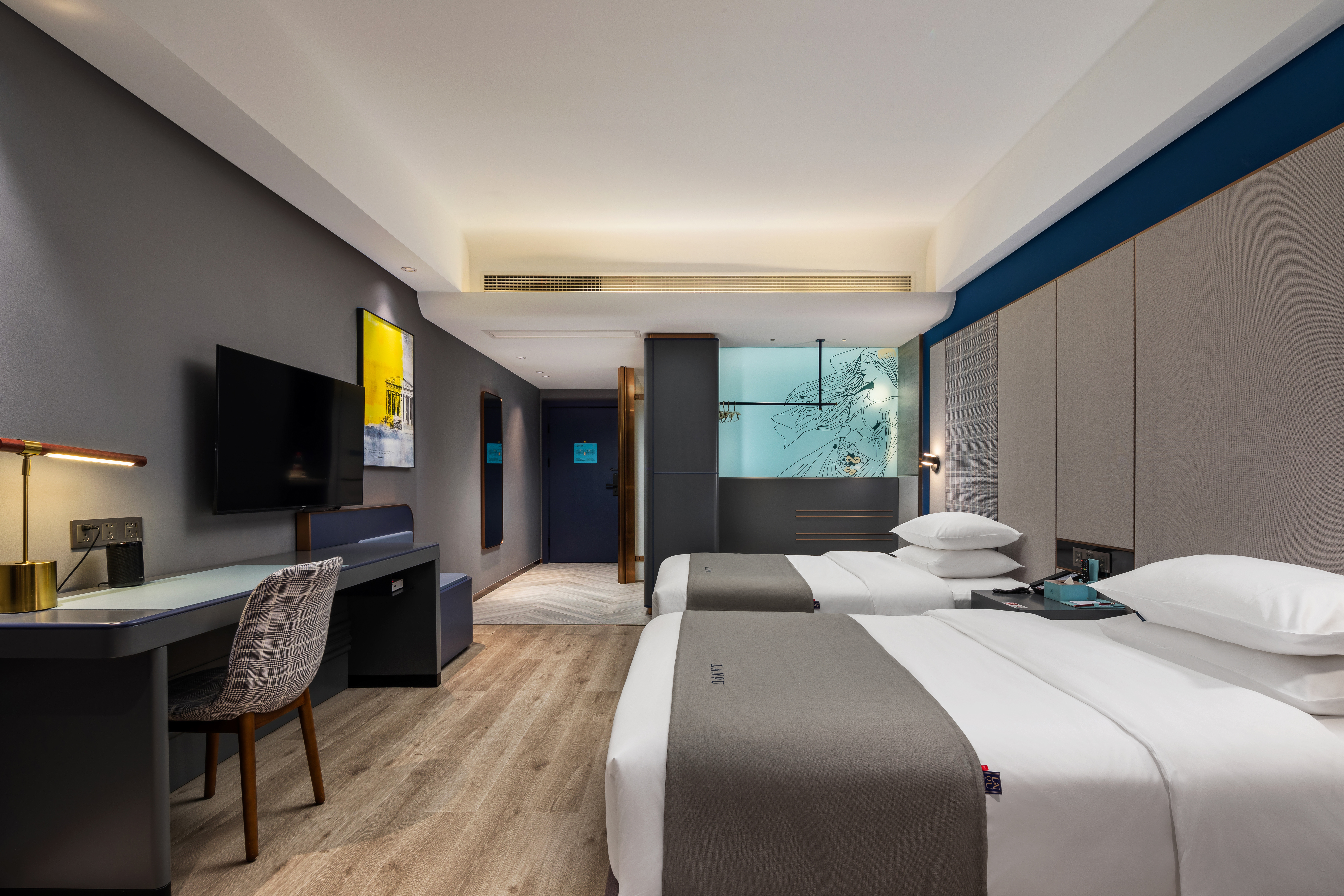 兰艺智能双床房丨全屋客控+电视投屏