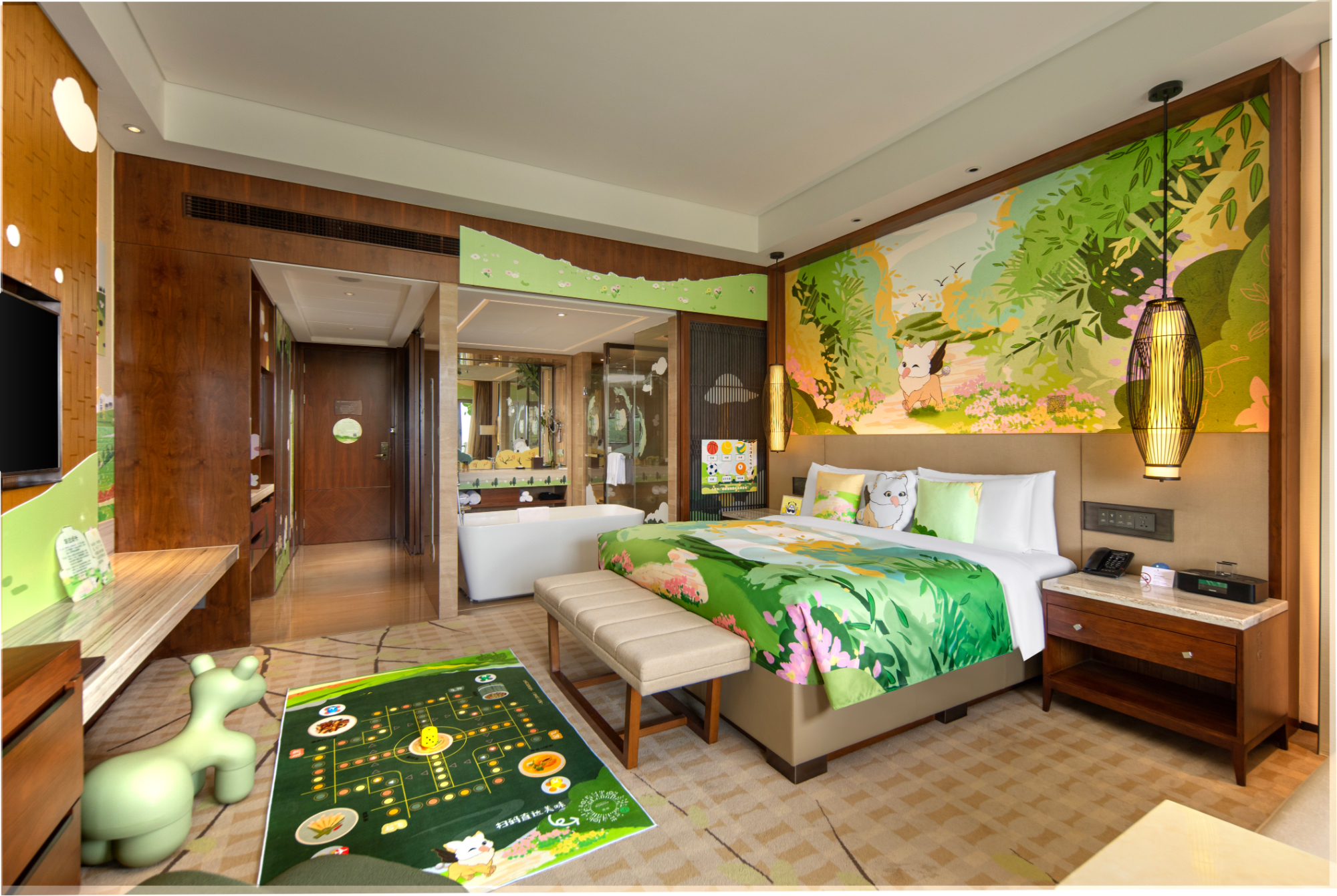 阳光运动亲子阳台大床房