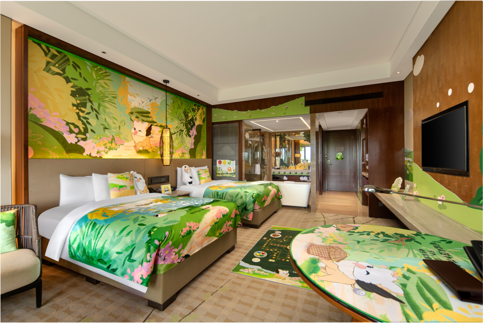 阳光运动亲子阳台双床房