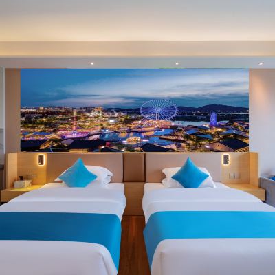 奇光異彩-摩天輪觀景雙床房 金榆國際公寓（佛山順德華僑城歡樂海岸Plus店）優惠