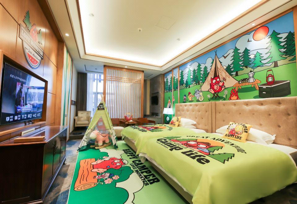 Baihualin Hot Spring Valley HotelLittle Monster Ameng Family Room With Two Double Beds