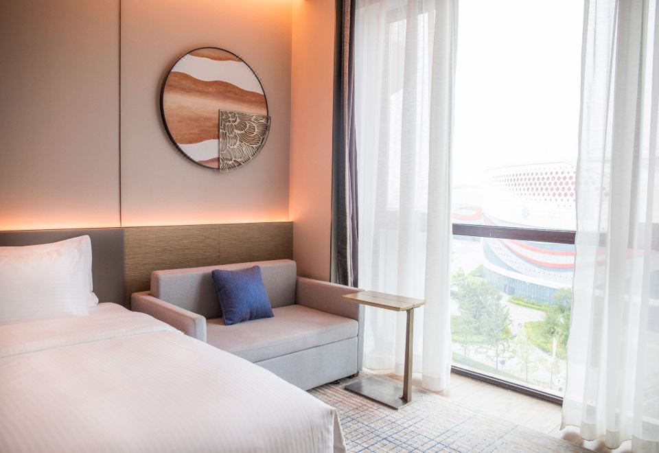 初雪街景双床房