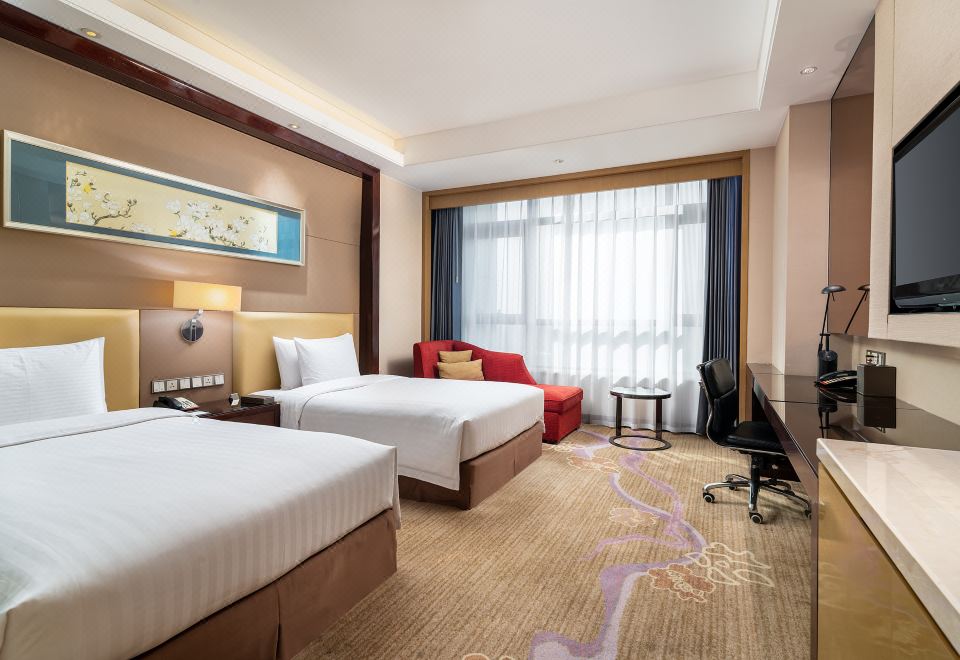 豪华双床房-（杜拉维特衞浴+金可儿床垫+超大豪华浴缸）