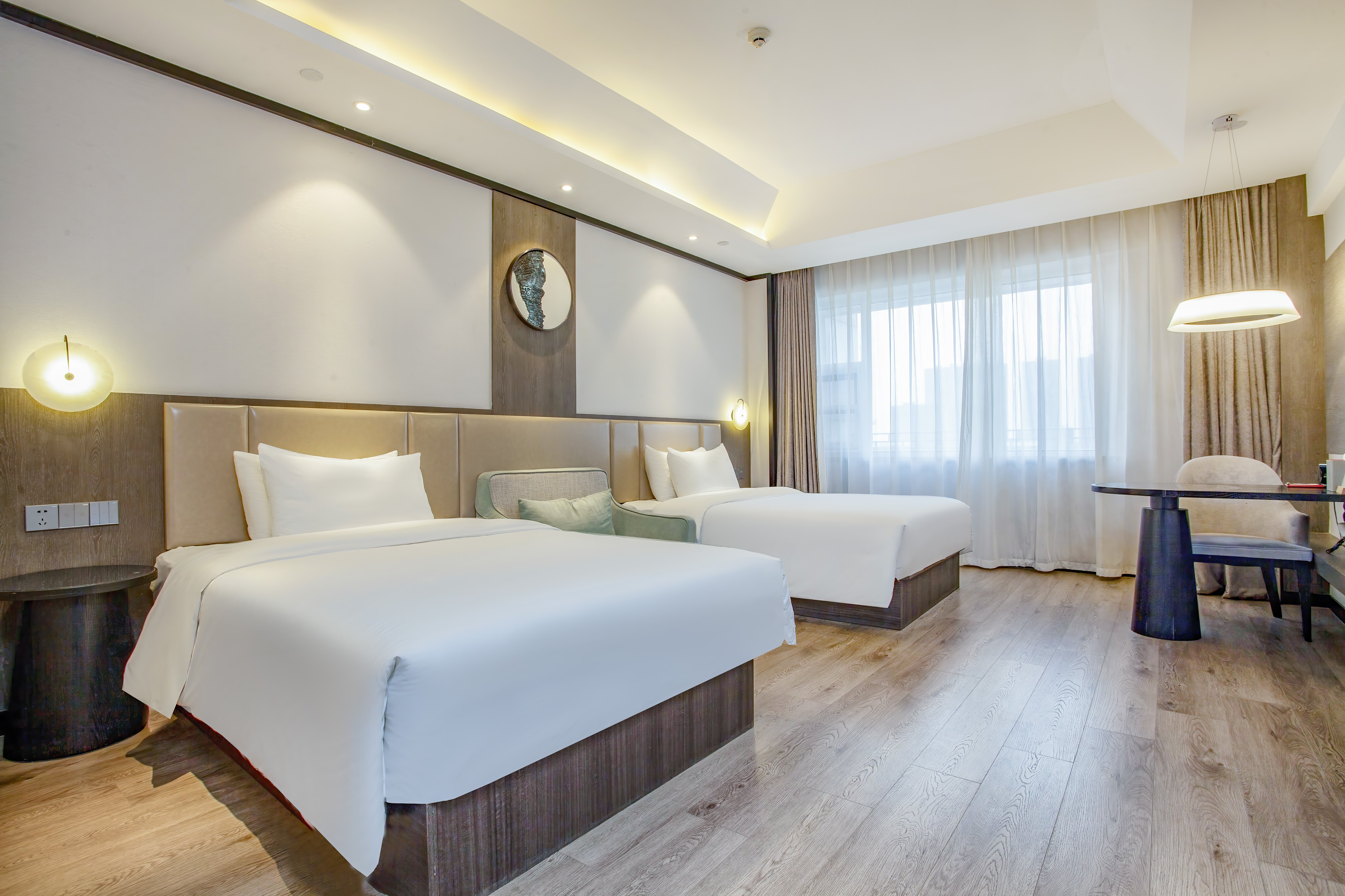 豪华双床房 （荞麦护颈枕+市景飘窗）