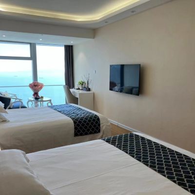 高層雲端無敵觀海海景雙床房 廈門海峽世茂雙子塔海景公寓優惠
