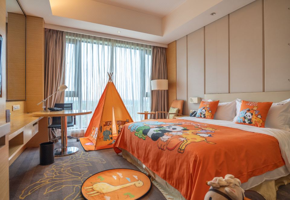 黄色动物园亲子主题房