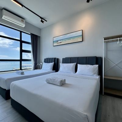 一號塔海景套房（2房，有窗） 善旅民宿 超級海景民宿 近Suria 加雅街 Good Travel KK優惠