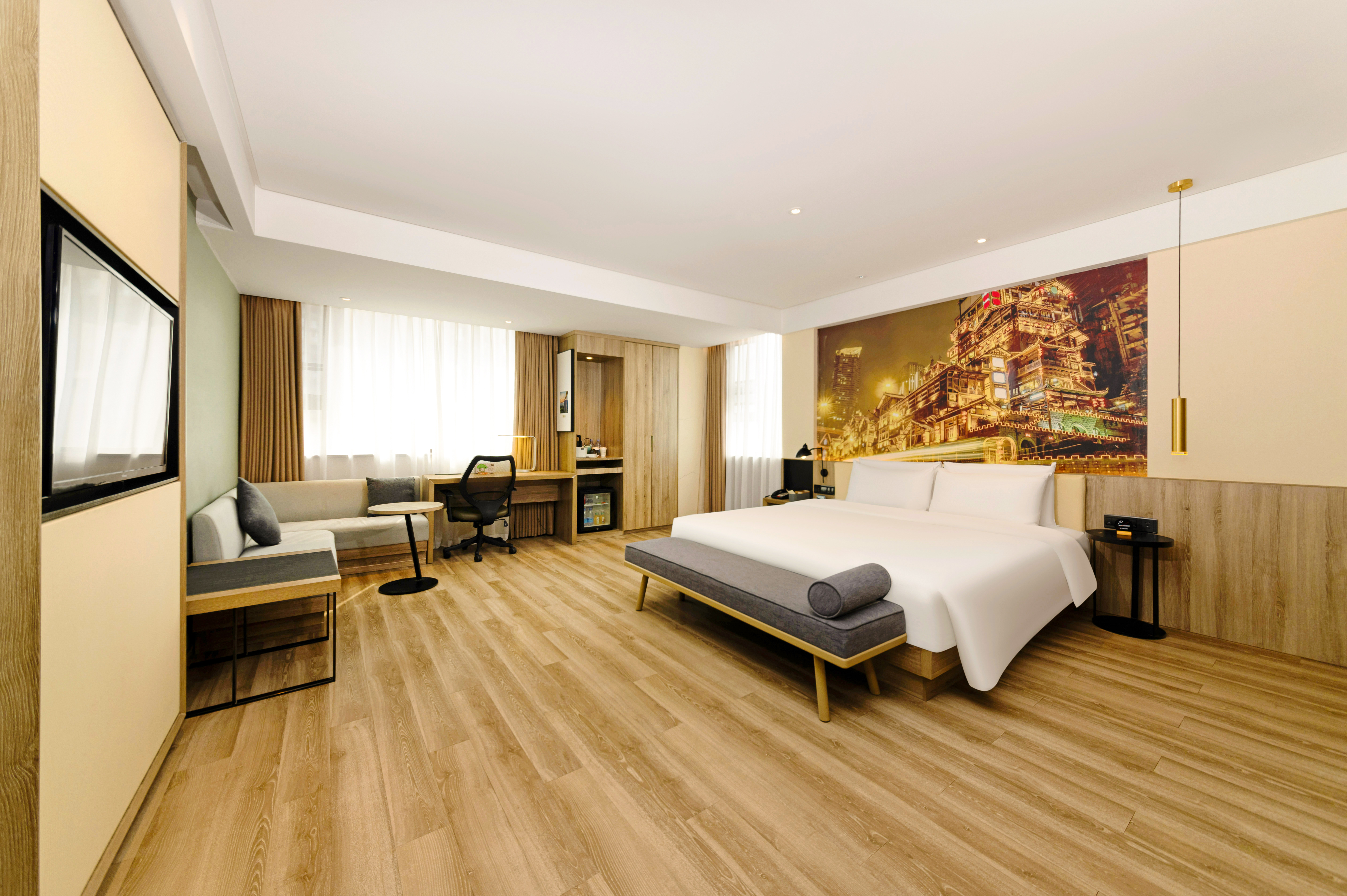 几木景观大床房（深睡PRO枕+LaiFen吹风+小冰箱+浴袍）