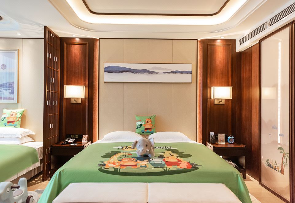豪华亲子主题双床房【浴缸+无烟+高楼层落地窗】