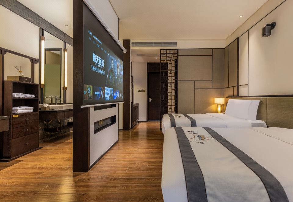 巨幕影音双床房（海量片源+手机投屏+负氧离子）