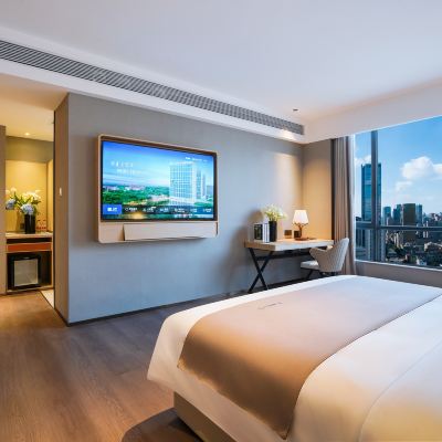 S3豪華江景大床房（珠江夜景+智能客控+喜臨門床墊） 廣州北京路天字碼頭蘭歐國際飯店優惠