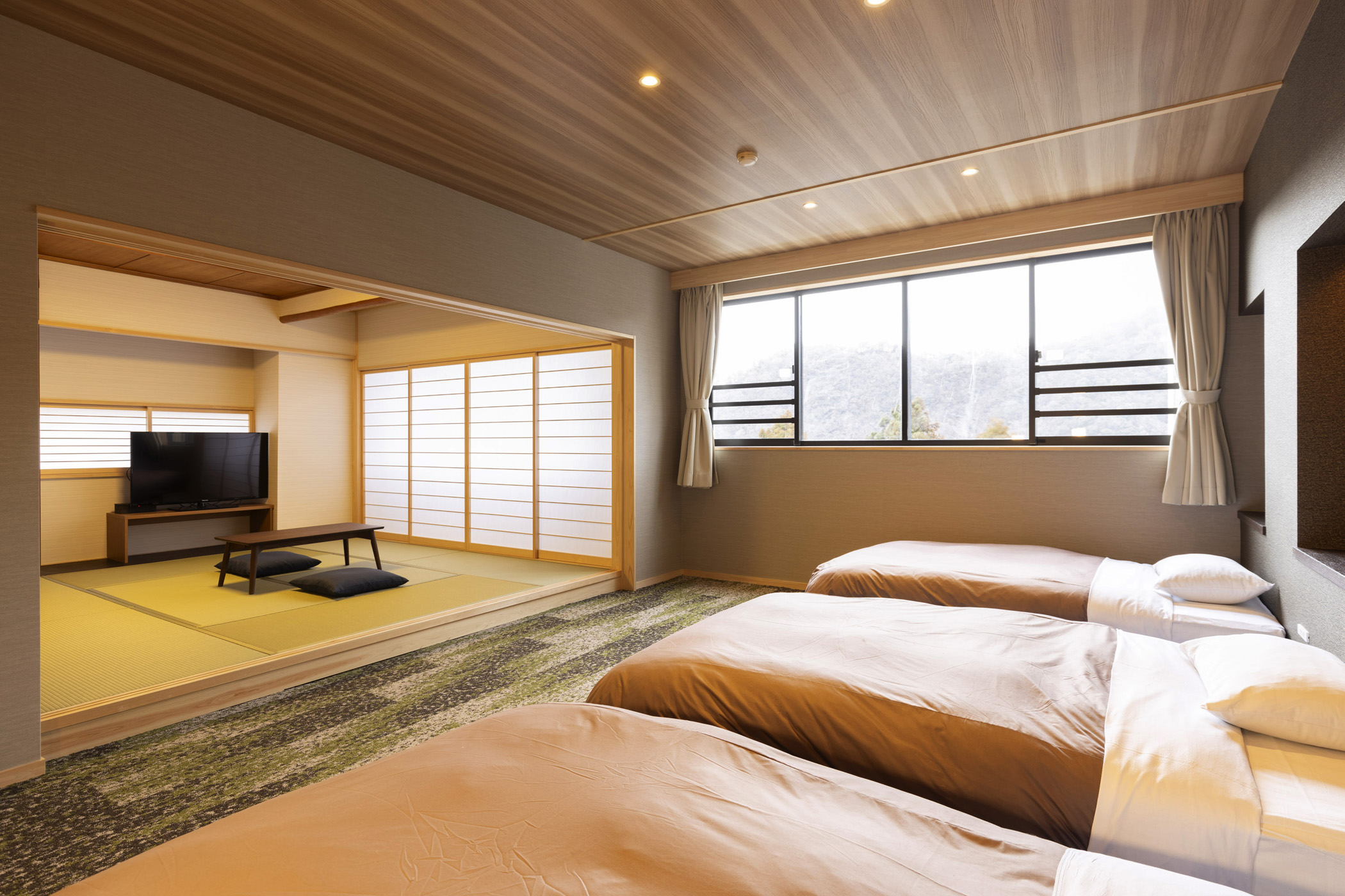 【禁烟】高级日西合璧三人房带室内浴池