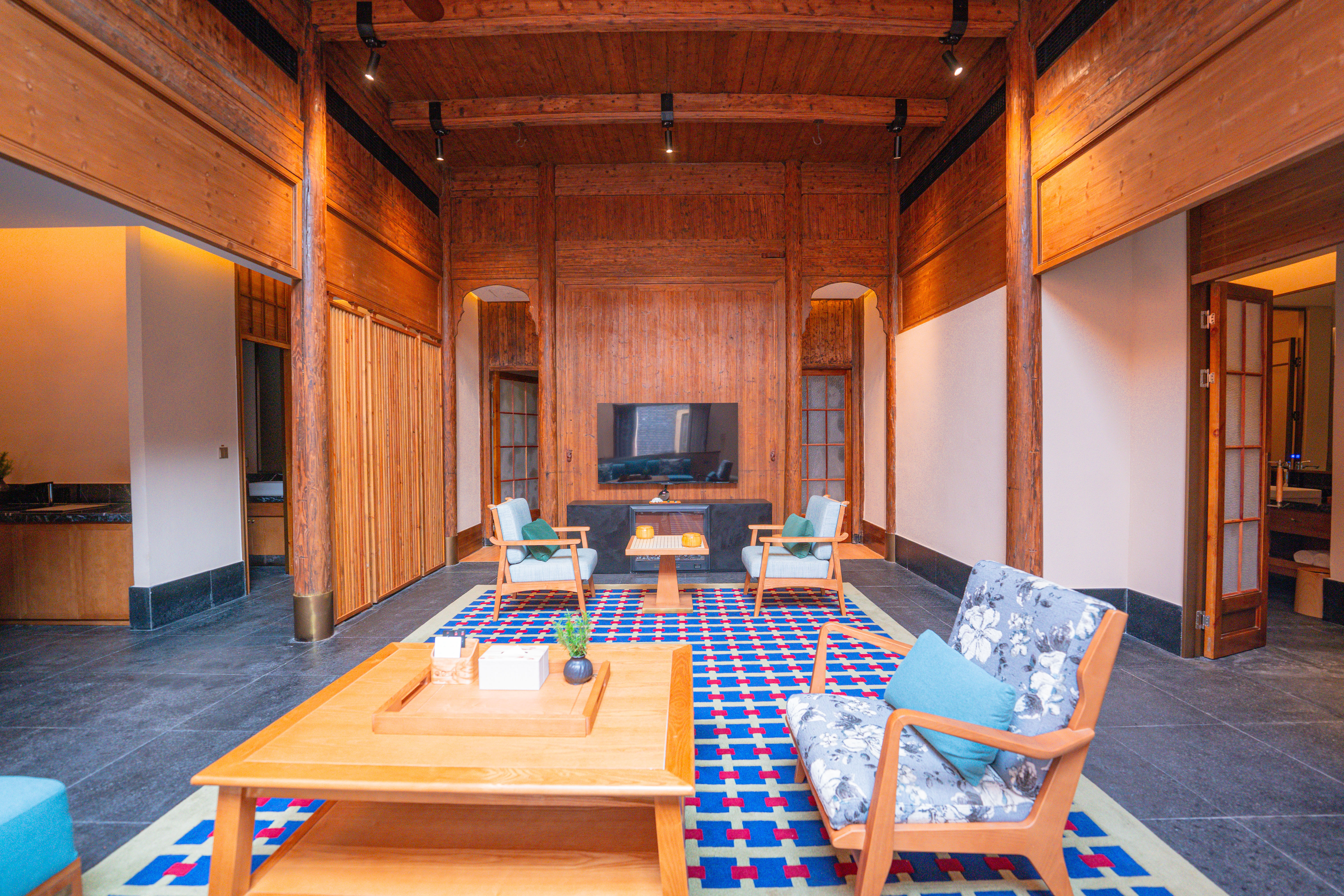 芳扉名门两房别院双床房【家庭套房+全屋地暖+庭院】