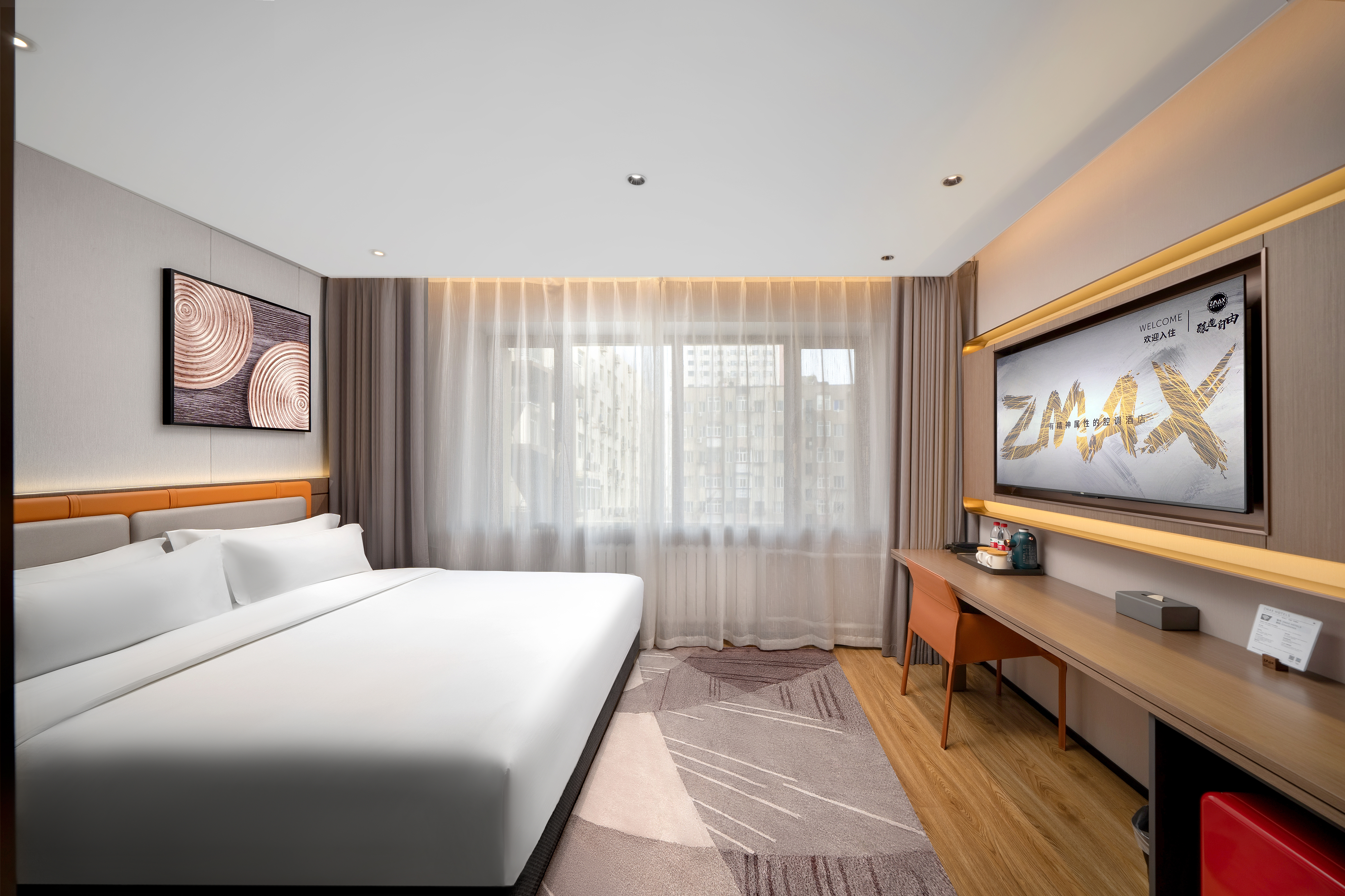 ZMAX Manxi Hotel (Harbin Central Street Sophia Church Store)一张床 XXL（智能语音操控）