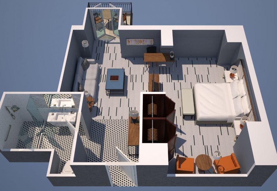 阳台套房（带泰晤士景观）