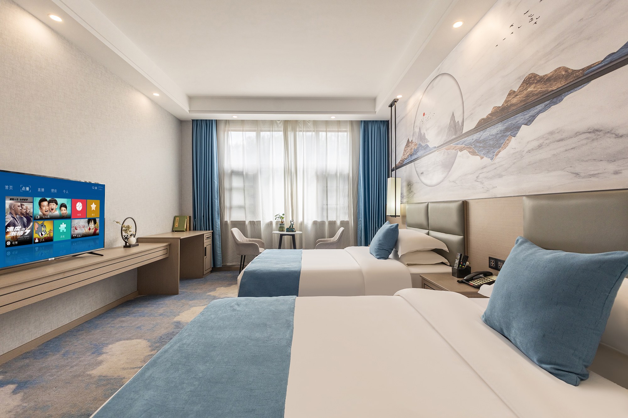 豪华观景标间（轻时尚+尽享山景）