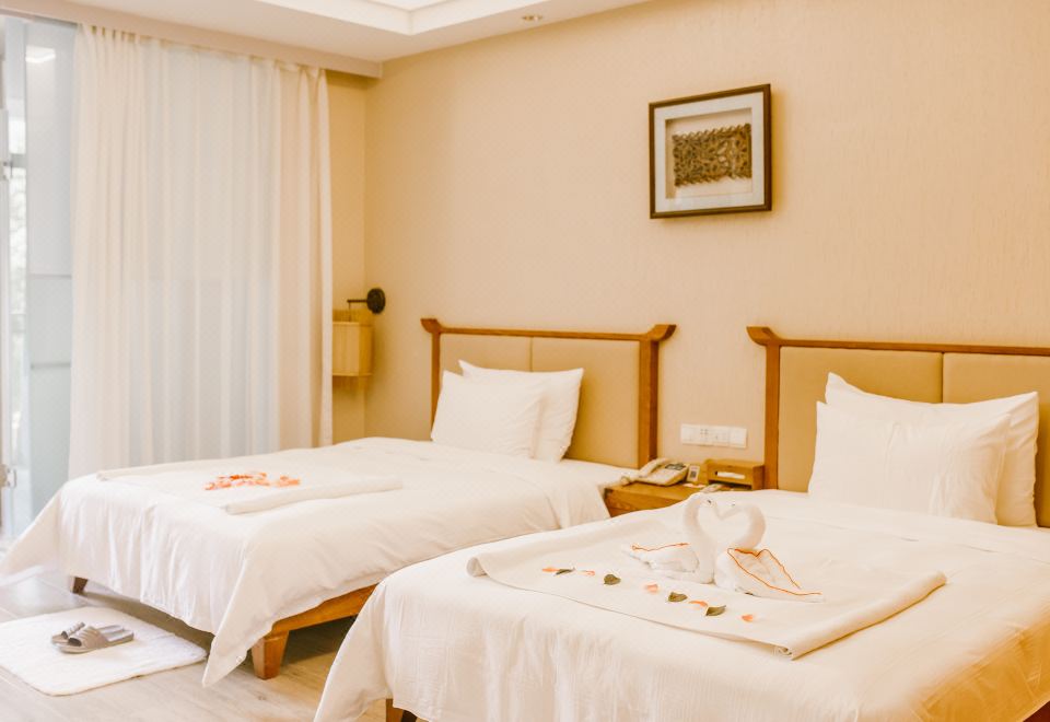 畔山温泉双床房-园林观景-独立泡池-认证温泉水质