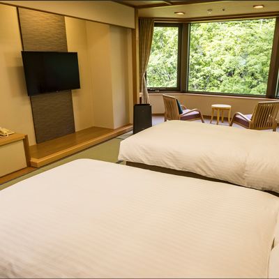 Non-Smoking: Yamanoha Japanese-Style Twin Room with Tone River View みなかみホテルジュラク クーポン