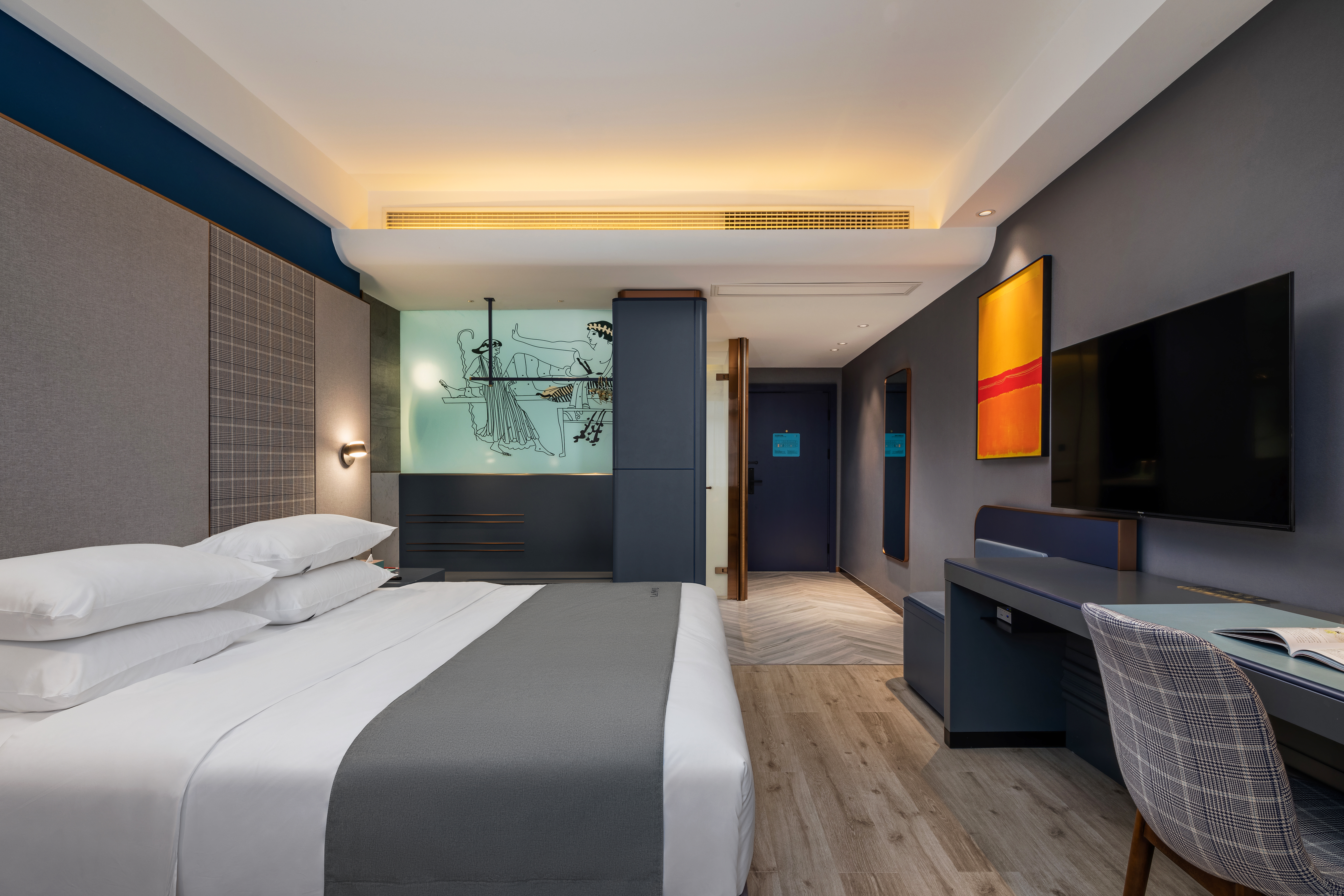 兰艺智能大床房丨零压枕+金可儿床垫深睡无忧