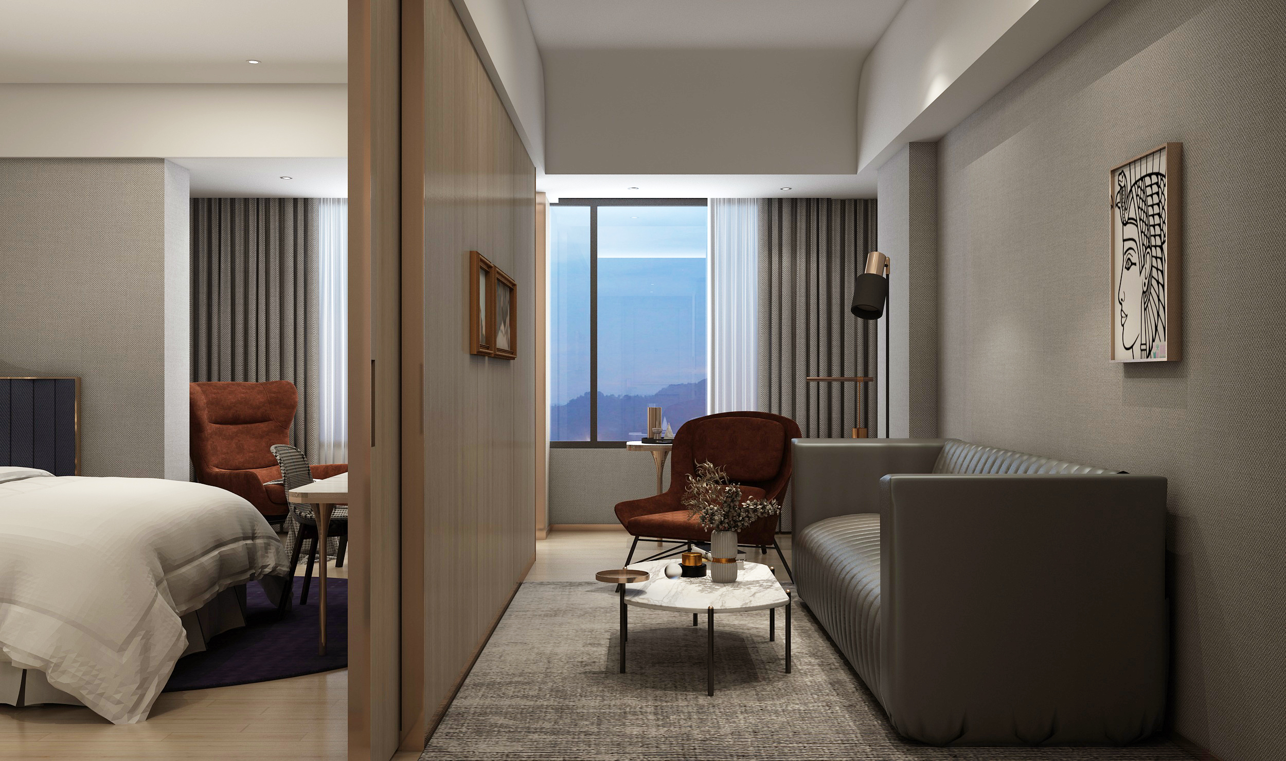 兰锦奢华套房（悠享舒适城景+浴缸+意式极简大沙发）