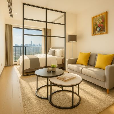 中英街 | 格調一室一廳大床房（洗烘一體機+冰箱） 萬科深南道68號公寓（深圳東門湖貝地鐵站店）優惠