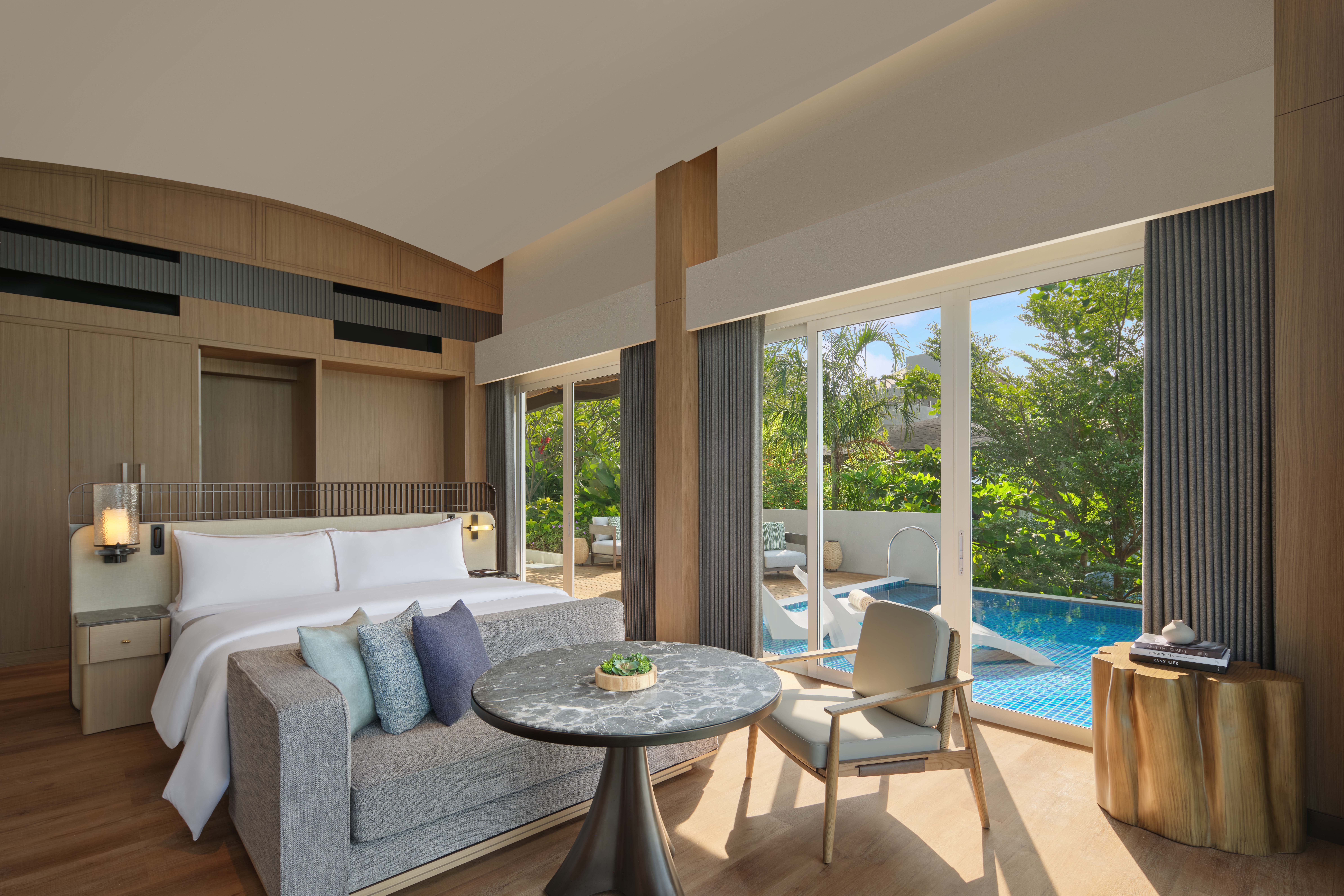 海景別墅，一臥室別墅，特大床，部分海景