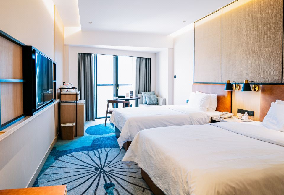 高级流溪河畔双床房?新装简欧风&阳台私享一线山河景观