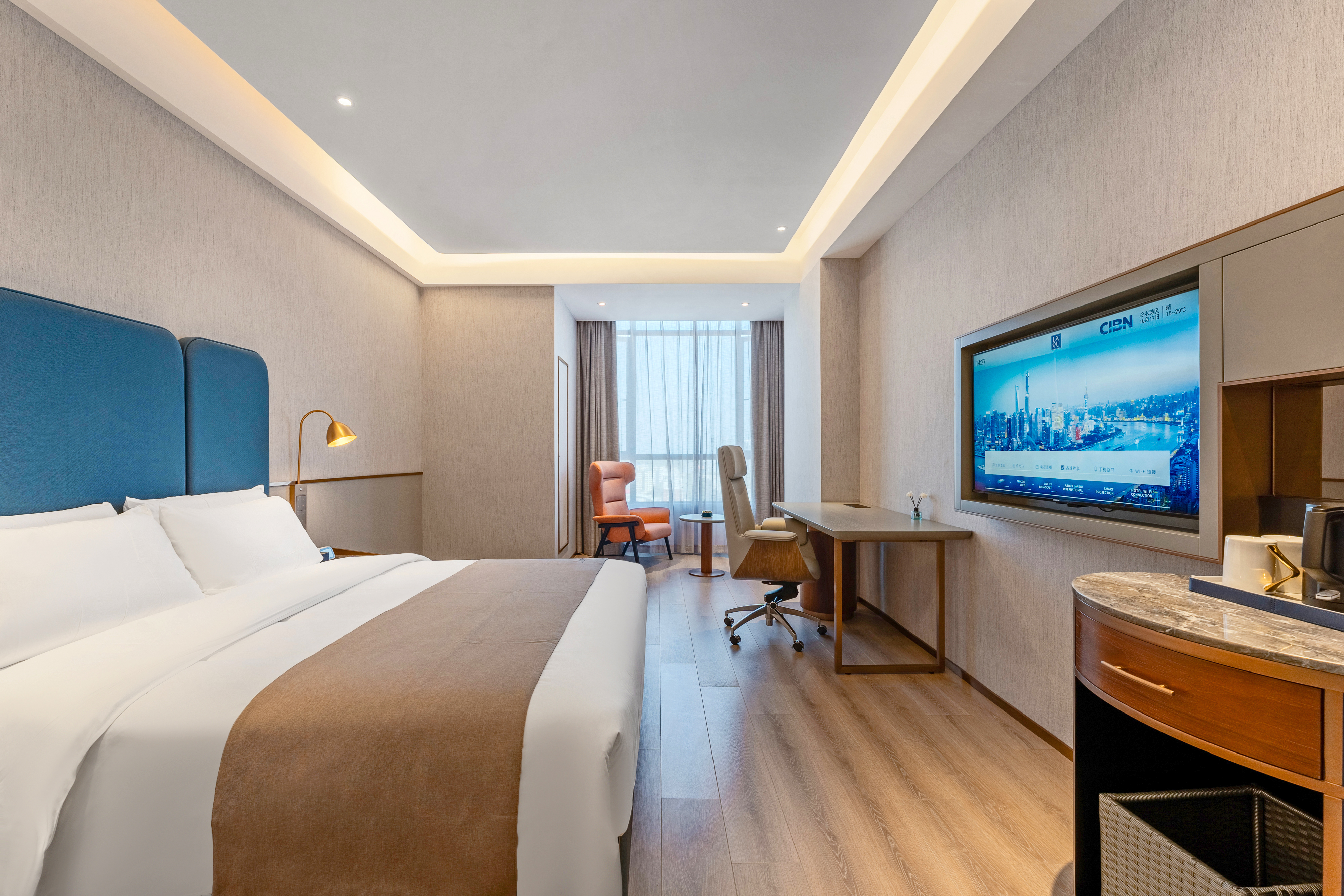 兰逸豪华大床房（智能客控+金可儿床垫+舒适办公桌）