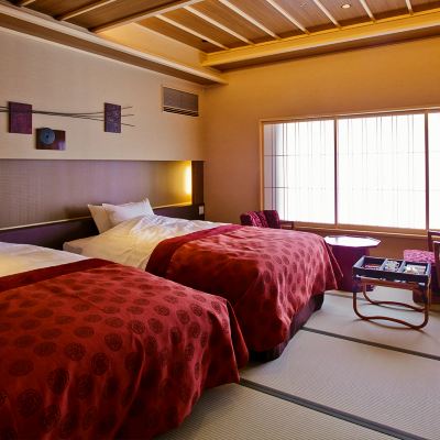 KAROI 標準樓層日式雙床間 - 帶私人溫泉露天浴池 雄琴溫泉湯元館旅館優惠
