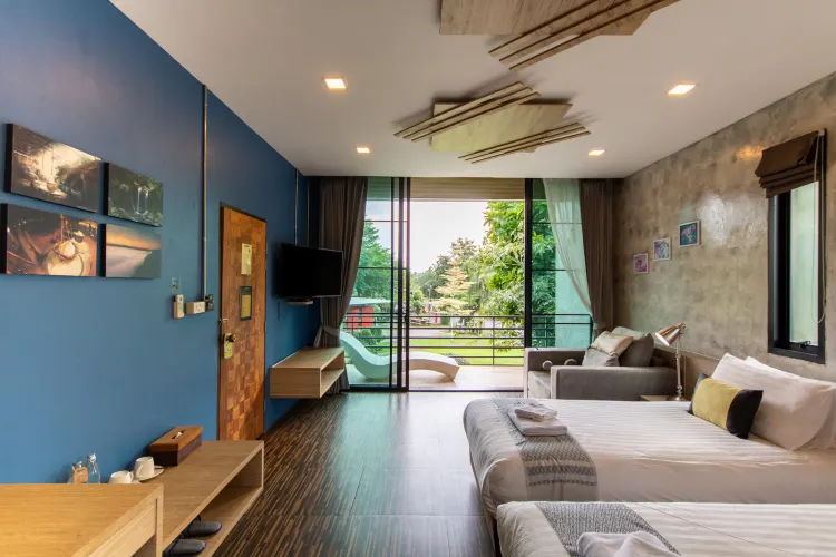 ห้องลอฟต์เตียงแฝดวิวสวน