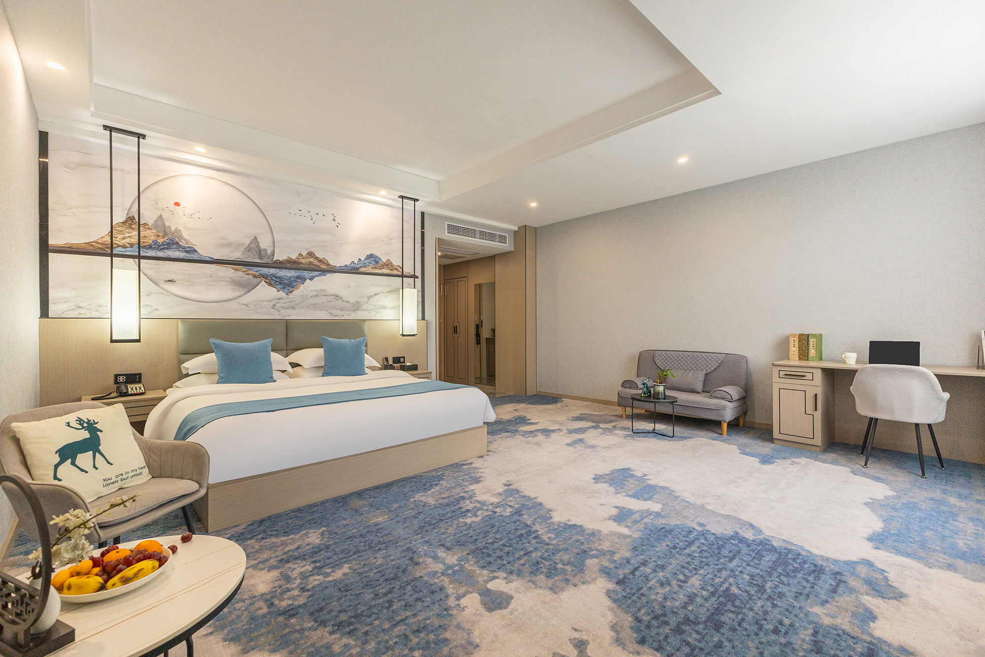 豪华套房（时尚简约+尽享山景+双人沙发）