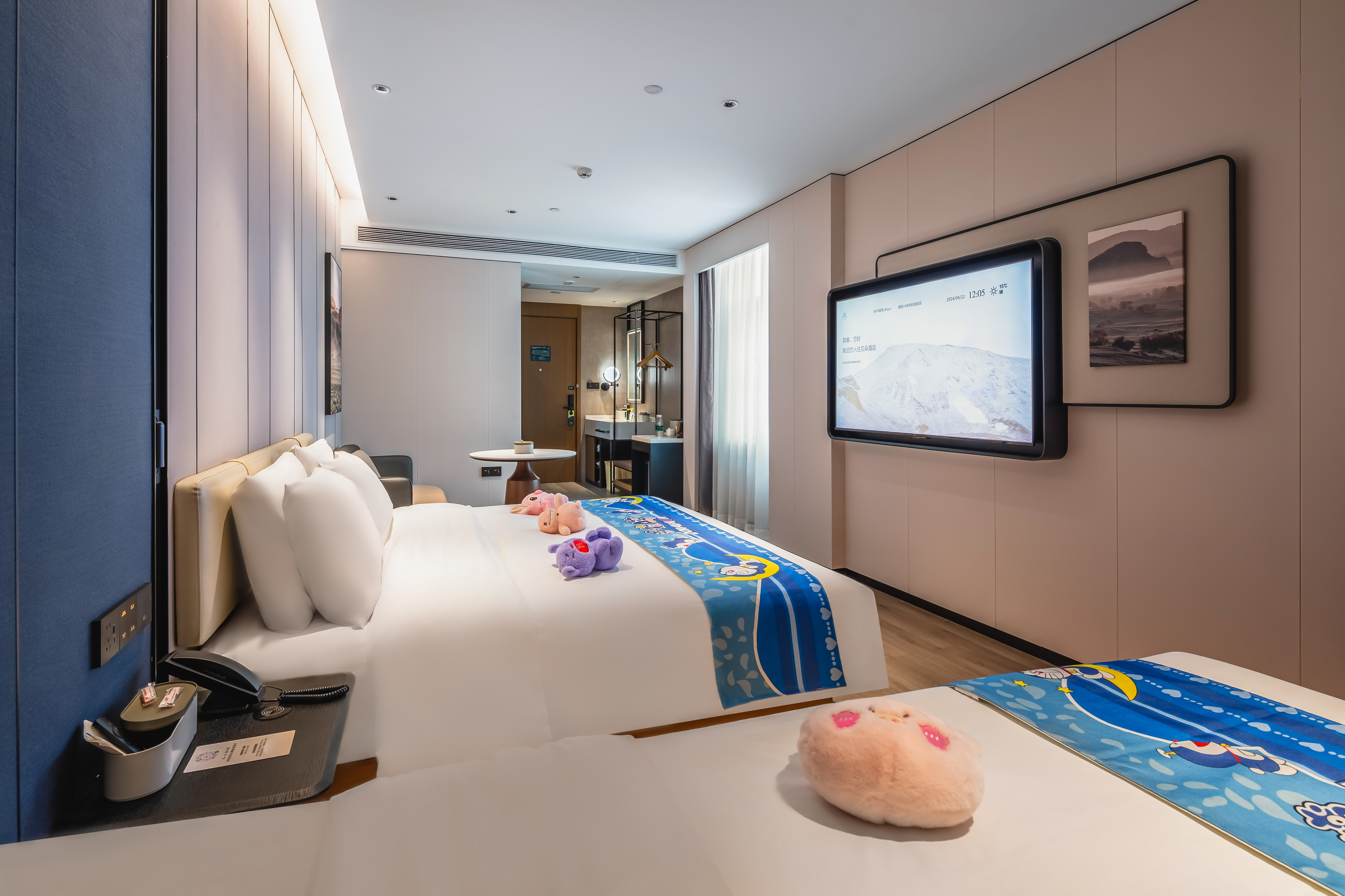 几木亲子双床房（深睡枕+投屏电视+小童区+迷你冰箱）