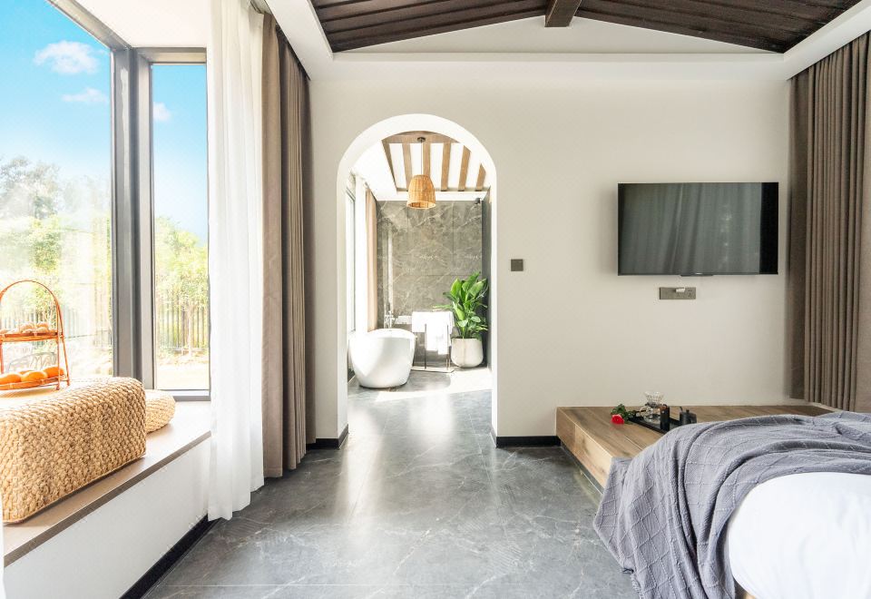 Shanju Nanting Villa Villa Smart Voice-Controlled Tatami Double Bed Room