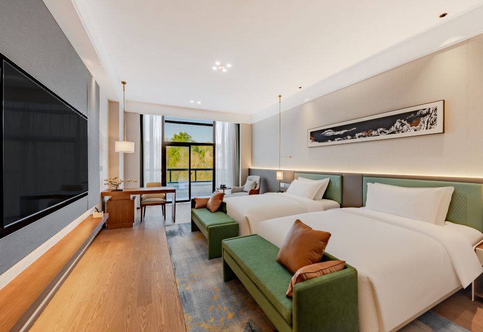 2號樓園景雙床房（語音智能客控+75寸投屏電視）