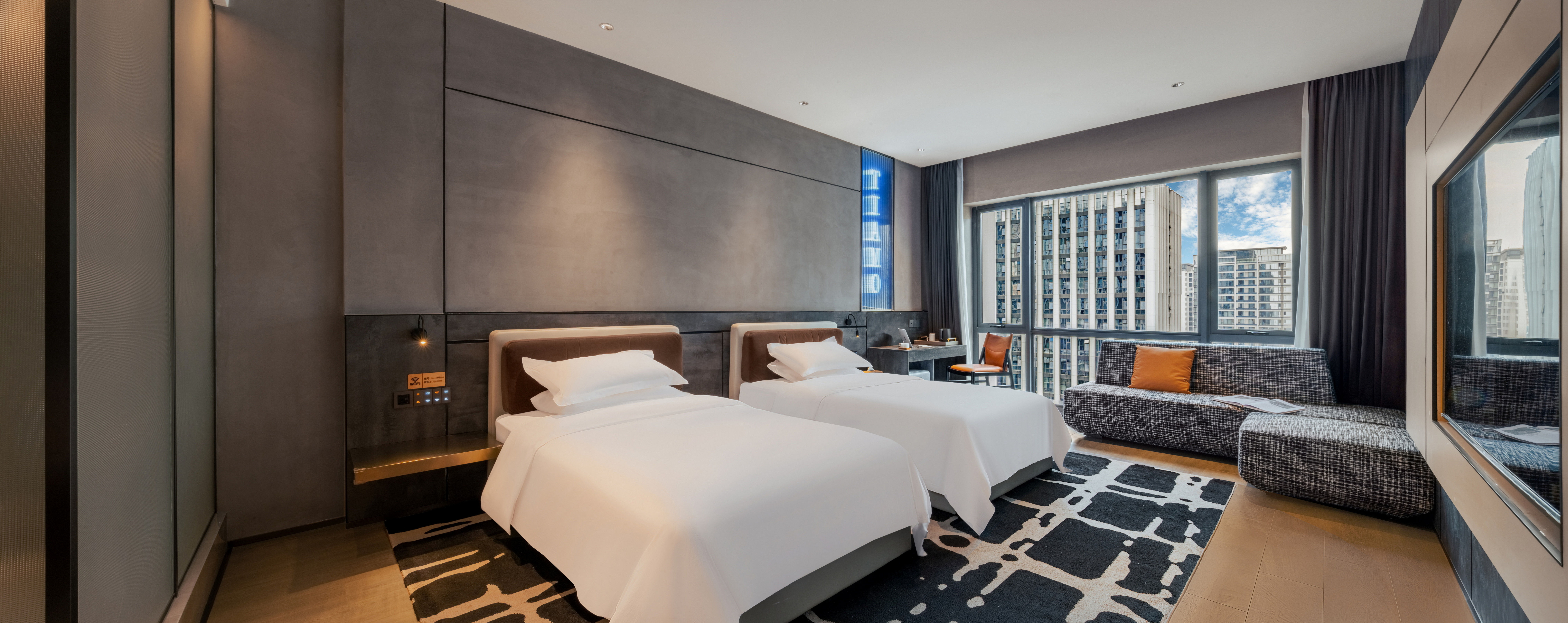 TiAmo奢华双床房[智能客控+芝华仕头等舱床垫+全套科勒衞浴]