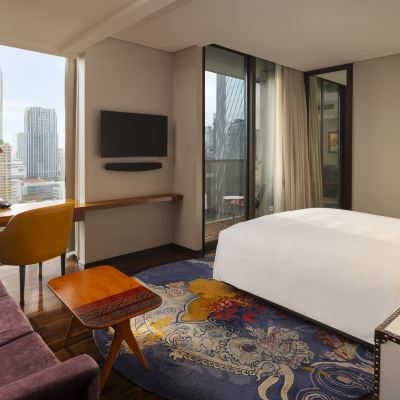 園景日落標準特大床房（帶陽台） 曼谷無線路英迪格飯店優惠