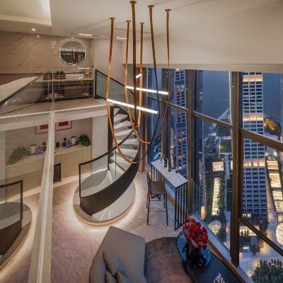 『270°兩江環幕』LOFT ·水晶連廊雙居套房｜全屋智能 重慶歐辰高空江景酒店優惠