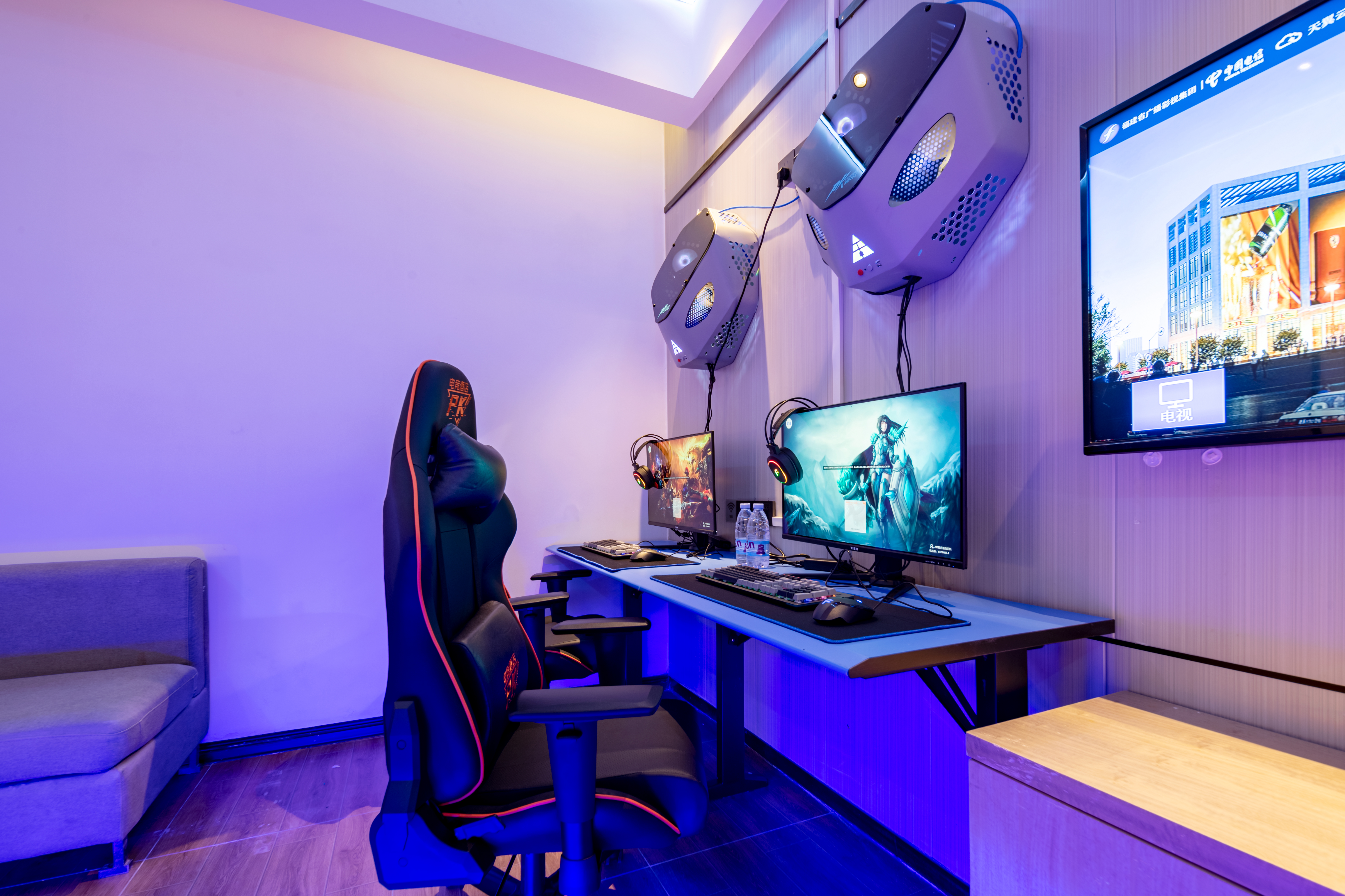 豪華電競大床房[RTX3070Ti+32G+i5-12490+27寸2K+M2-240G網吧特權]