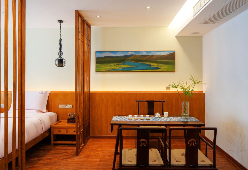 庭院景观双床房