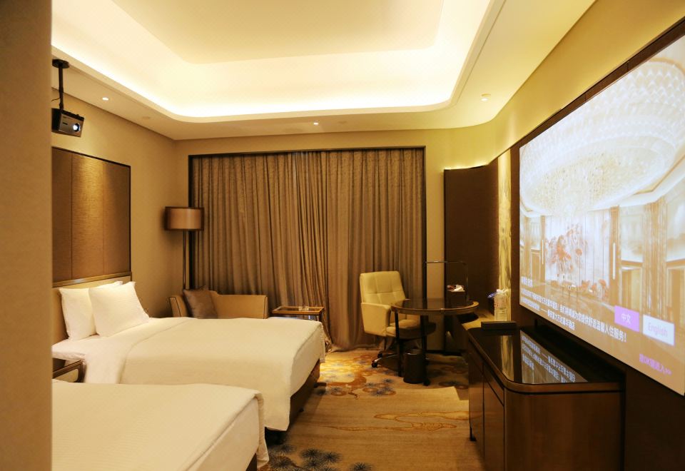 豪华影音双床房（浴缸+热带雨林花洒+100寸投屏幕布）