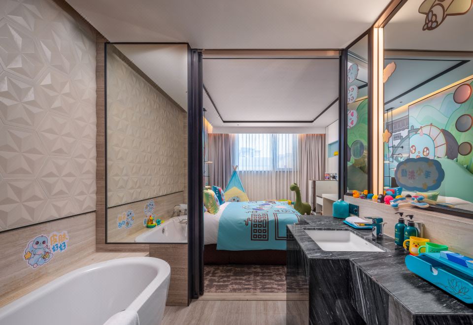 小恐龙Limnii主题大床房（萌娃帐篷丨玩具桌丨绘本）