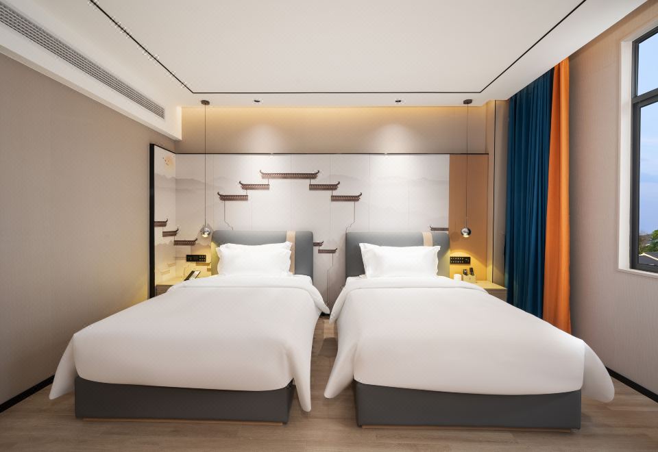 虔心·轻奢智能双床房【手机投屏+小度语音+阳光】