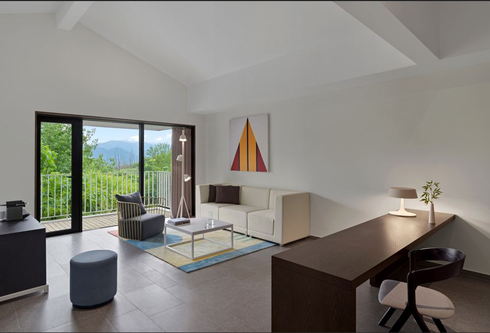 露臺山景雙床房