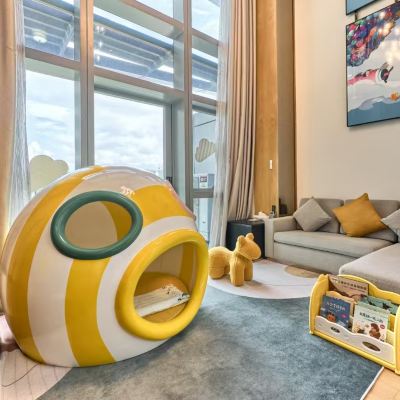 糖果飛屋主題複式海景房丨1房1廳丨呆萌魚嘴 珠海華髮·會展行政公寓優惠