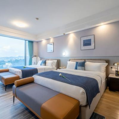 城景休閒雙床房【冰箱+洗衣機】 翰文國際公寓（廣州火車東站體育中心店）優惠